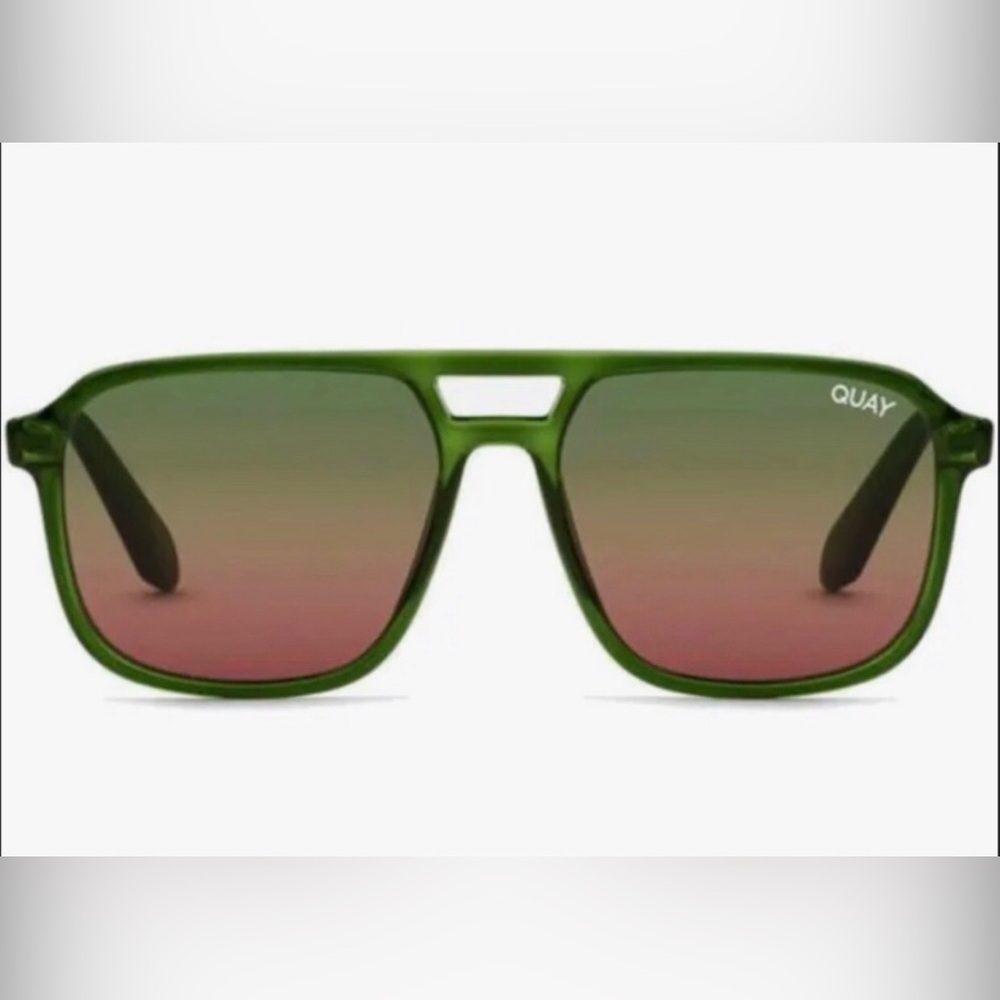 Quay On The Fly‎ large aviator Green frame Brown Gradient Lens unisex sunglasses